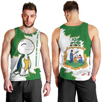 Saint Vincent and the Grenadines Turtle Men Tank Top with Coat of Arms and Green Heritage Design - Wonder Print Shop