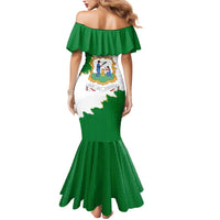 Saint Vincent and the Grenadines Turtle Mermaid Dress with Coat of Arms and Green Heritage Design - Wonder Print Shop