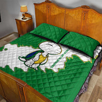 Saint Vincent and the Grenadines Turtle Quilt Bed Set with Coat of Arms and Green Heritage Design - Wonder Print Shop
