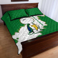 Saint Vincent and the Grenadines Turtle Quilt Bed Set with Coat of Arms and Green Heritage Design - Wonder Print Shop