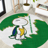Saint Vincent and the Grenadines Turtle Round Carpet with Coat of Arms and Green Heritage Design - Wonder Print Shop