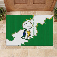 Saint Vincent and the Grenadines Turtle Rubber Doormat with Coat of Arms and Green Heritage Design - Wonder Print Shop