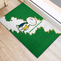 Saint Vincent and the Grenadines Turtle Rubber Doormat with Coat of Arms and Green Heritage Design - Wonder Print Shop
