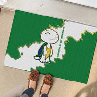 Saint Vincent and the Grenadines Turtle Rubber Doormat with Coat of Arms and Green Heritage Design - Wonder Print Shop
