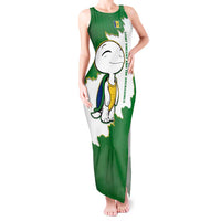 Saint Vincent and the Grenadines Turtle Tank Maxi Dress with Coat of Arms and Green Heritage Design - Wonder Print Shop