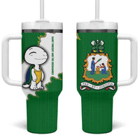 Saint Vincent and the Grenadines Turtle Tumbler With Handle with Coat of Arms and Green Heritage Design - Wonder Print Shop