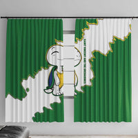 Saint Vincent and the Grenadines Turtle Window Curtain with Coat of Arms and Green Heritage Design - Wonder Print Shop