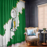 Saint Vincent and the Grenadines Turtle Window Curtain with Coat of Arms and Green Heritage Design - Wonder Print Shop