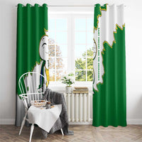 Saint Vincent and the Grenadines Turtle Window Curtain with Coat of Arms and Green Heritage Design - Wonder Print Shop