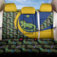 Saint Vincent and the Grenadines Iguana Back Car Seat Cover with Tropical Leaf Pattern and National Flag - Wonder Print Shop