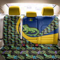 Saint Vincent and the Grenadines Iguana Back Car Seat Cover with Tropical Leaf Pattern and National Flag - Wonder Print Shop