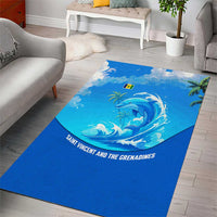 Saint Vincent and the Grenadines Dolphin Area Rug with Ocean Wave and Tropical Island Design - Wonder Print Shop