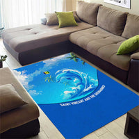 Saint Vincent and the Grenadines Dolphin Area Rug with Ocean Wave and Tropical Island Design - Wonder Print Shop