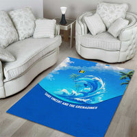 Saint Vincent and the Grenadines Dolphin Area Rug with Ocean Wave and Tropical Island Design - Wonder Print Shop