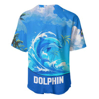 Saint Vincent and the Grenadines Dolphin Baseball Jersey with Ocean Wave and Tropical Island Design - Wonder Print Shop