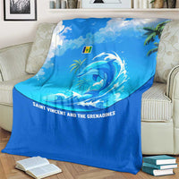 Saint Vincent and the Grenadines Dolphin Blanket with Ocean Wave and Tropical Island Design - Wonder Print Shop