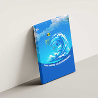 Saint Vincent and the Grenadines Dolphin Canvas Wall Art with Ocean Wave and Tropical Island Design - Wonder Print Shop