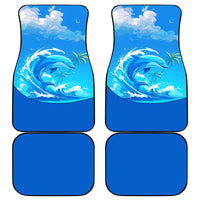 Saint Vincent and the Grenadines Dolphin Car Mats with Ocean Wave and Tropical Island Design - Wonder Print Shop