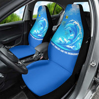 Saint Vincent and the Grenadines Dolphin Car Seat Cover with Ocean Wave and Tropical Island Design - Wonder Print Shop