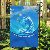 Saint Vincent and the Grenadines Dolphin Garden Flag with Ocean Wave and Tropical Island Design - Wonder Print Shop