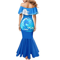 Saint Vincent and the Grenadines Dolphin Mermaid Dress with Ocean Wave and Tropical Island Design - Wonder Print Shop
