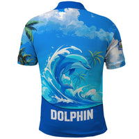 Saint Vincent and the Grenadines Dolphin Polo Shirt with Ocean Wave and Tropical Island Design - Wonder Print Shop
