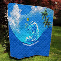 Saint Vincent and the Grenadines Dolphin Quilt with Ocean Wave and Tropical Island Design - Wonder Print Shop