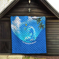Saint Vincent and the Grenadines Dolphin Quilt with Ocean Wave and Tropical Island Design - Wonder Print Shop
