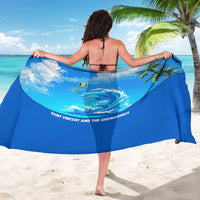 Saint Vincent and the Grenadines Dolphin Sarong with Ocean Wave and Tropical Island Design - Wonder Print Shop