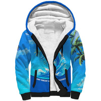Saint Vincent and the Grenadines Dolphin Sherpa Hoodie with Ocean Wave and Tropical Island Design - Wonder Print Shop