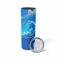 Saint Vincent and the Grenadines Dolphin Skinny Tumbler with Ocean Wave and Tropical Island Design - Wonder Print Shop