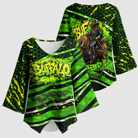 Buffalo Soldiers 10th Cavalry Regiment Kimono Sleeve Blouse Graffiti Urban Streetwear Style Graphic Art