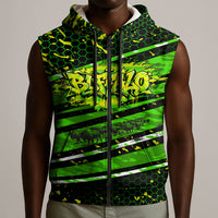 Buffalo Soldiers 10th Cavalry Regiment Sleeveless Zip Hoodie Graffiti Urban Streetwear Style Graphic Art