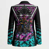 Buffalo Soldiers 9th Cavalry Regiment Blazer Cyberpunk Synthwave Neon Futuristic Graphic Art