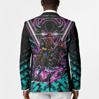 Buffalo Soldiers 9th Cavalry Regiment Blazer Cyberpunk Synthwave Neon Futuristic Graphic Art