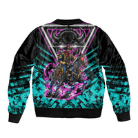 Buffalo Soldiers 9th Cavalry Regiment Bomber Jacket Cyberpunk Synthwave Neon Futuristic Graphic Art