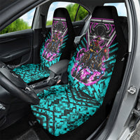 Buffalo Soldiers 9th Cavalry Regiment Car Seat Cover Cyberpunk Synthwave Neon Futuristic Graphic Art