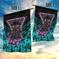 Buffalo Soldiers 9th Cavalry Regiment Garden Flag Cyberpunk Synthwave Neon Futuristic Graphic Art