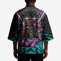 Buffalo Soldiers 9th Cavalry Regiment Kimono Cyberpunk Synthwave Neon Futuristic Graphic Art