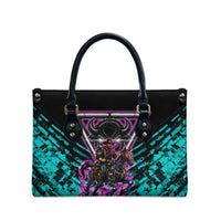 Buffalo Soldiers 9th Cavalry Regiment Leather Bag Cyberpunk Synthwave Neon Futuristic Graphic Art