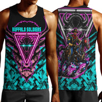Buffalo Soldiers 9th Cavalry Regiment Men Tank Top Cyberpunk Synthwave Neon Futuristic Graphic Art