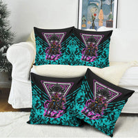 Buffalo Soldiers 9th Cavalry Regiment Pillow Cover Cyberpunk Synthwave Neon Futuristic Graphic Art