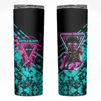 Buffalo Soldiers 9th Cavalry Regiment Skinny Tumbler Cyberpunk Synthwave Neon Futuristic Graphic Art
