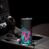 Buffalo Soldiers 9th Cavalry Regiment Skinny Tumbler Cyberpunk Synthwave Neon Futuristic Graphic Art