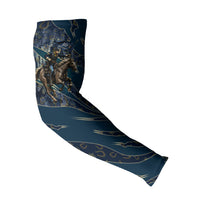 Buffalo Soldiers 10th Cavalry Regiment Ride Or Die Arm Sleeves Patriotic Military Heritage Distressed City Skyline Graphic Art