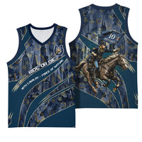 Buffalo Soldiers 10th Cavalry Regiment Ride Or Die Basketball Jersey Patriotic Military Heritage Distressed City Skyline Graphic Art