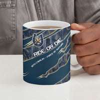 Buffalo Soldiers 10th Cavalry Regiment Ride Or Die Ceramic Mug Patriotic Military Heritage Distressed City Skyline Graphic Art