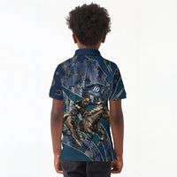 Buffalo Soldiers 10th Cavalry Regiment Ride Or Die Kid Polo Shirt Patriotic Military Heritage Distressed City Skyline Graphic Art