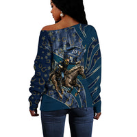 Buffalo Soldiers 10th Cavalry Regiment Ride Or Die Off Shoulder Sweater Patriotic Military Heritage Distressed City Skyline Graphic Art