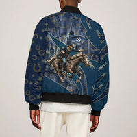 Buffalo Soldiers 10th Cavalry Regiment Ride Or Die Sleeve Zip Bomber Jacket Patriotic Military Heritage Distressed City Skyline Graphic Art